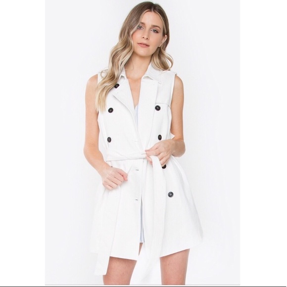 LAST ONE! 5⭐️White French Trench Vest - Picture 2 of 4